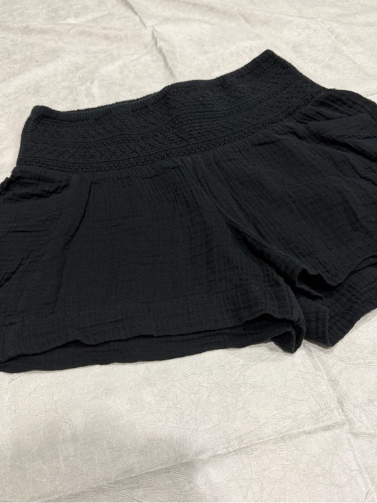 Anthropologie Pants - Anthropologie Black Gauze Smocked Waist Boho Beach Shorts XS